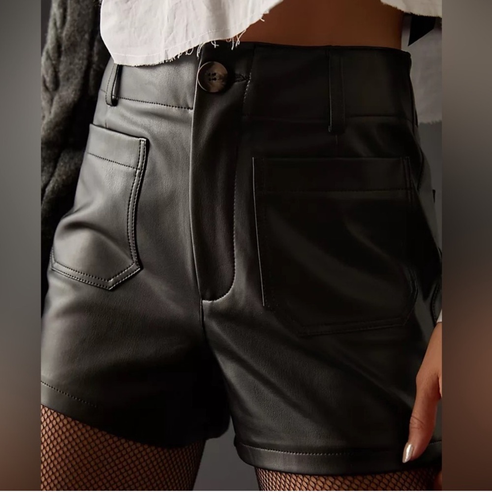 Anthropologie Black High Waist Shorts
